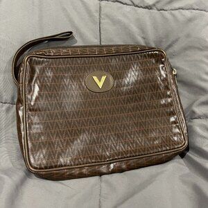 Mario Valentino GUC Large Clutch PVC + Leather Organizer